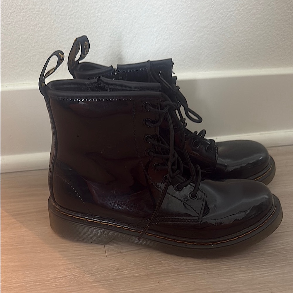 Dr. Martens Black Patent Lace-Up Boots Size 5 L